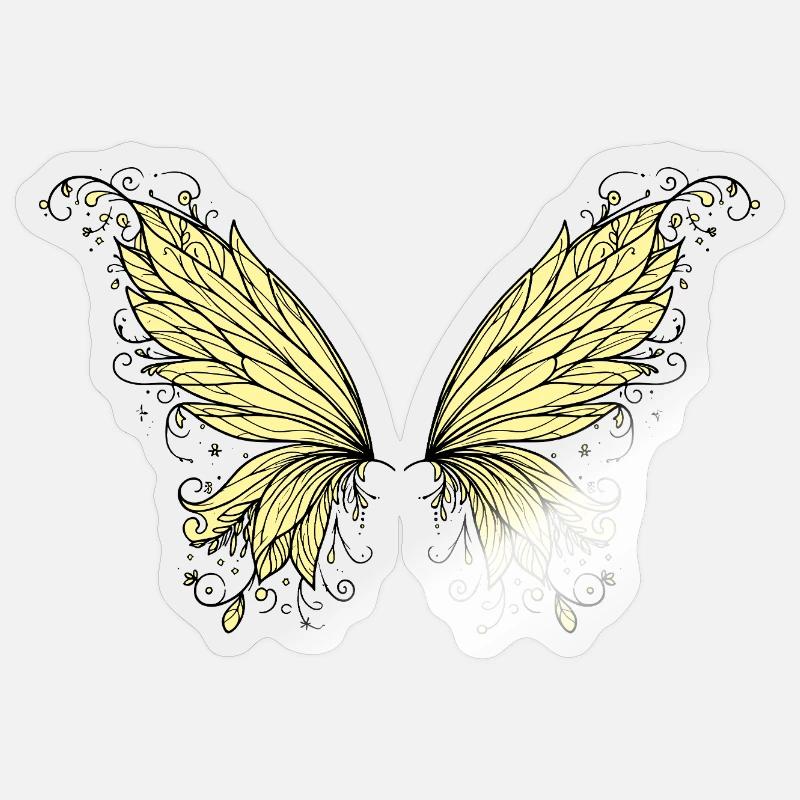 Ailes délicates - Sticker taille S (10 x 10 cm) - brillant transparent