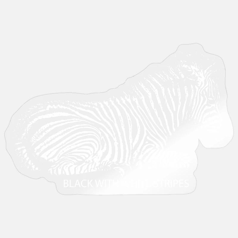 Noir avec rayures blanches Sticker taille S (10 x 10 cm)