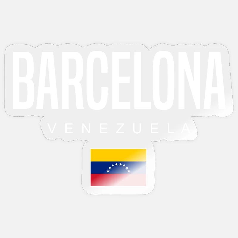 Barcelone Venezuela - Sticker taille S (10 x 10 cm) - brillant transparent