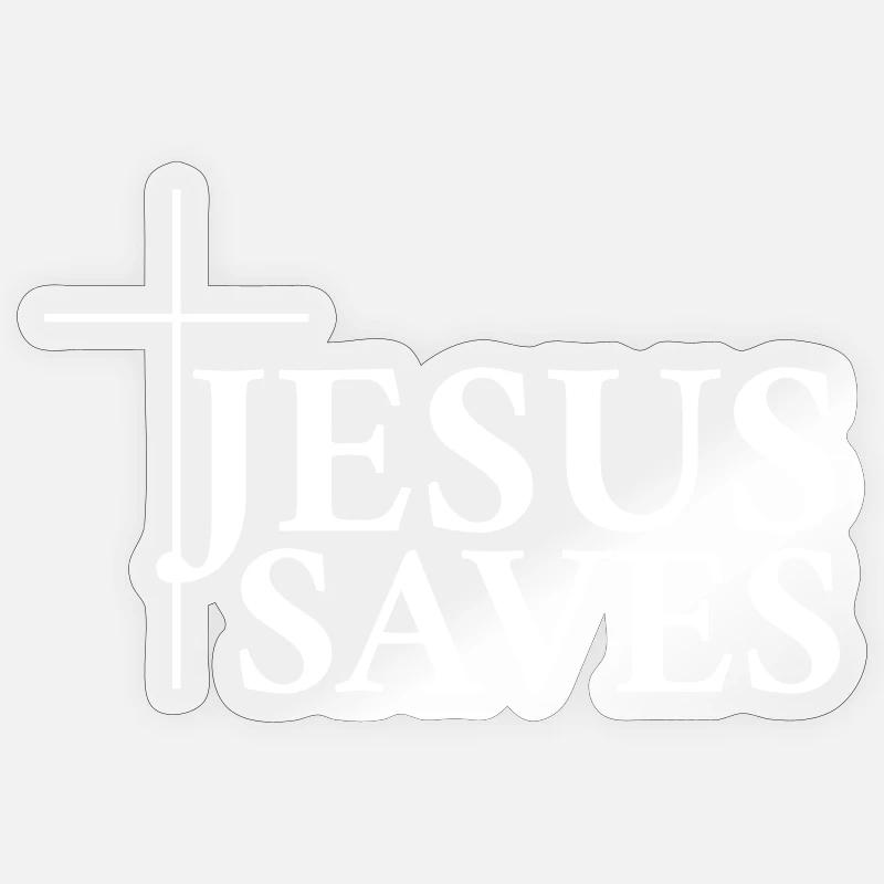 Jesus Rettet - Sticker Größe S (10 x 10 cm) - Transparent glänzend