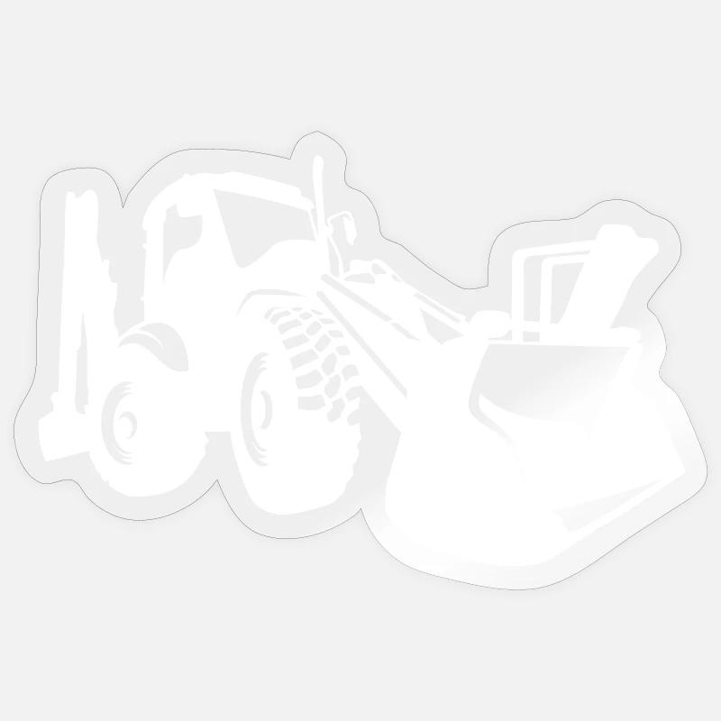 Bagger Radlader Baugeräteführer Silhouette - Sticker Größe S (10 x 10 cm) - Transparent glänzend