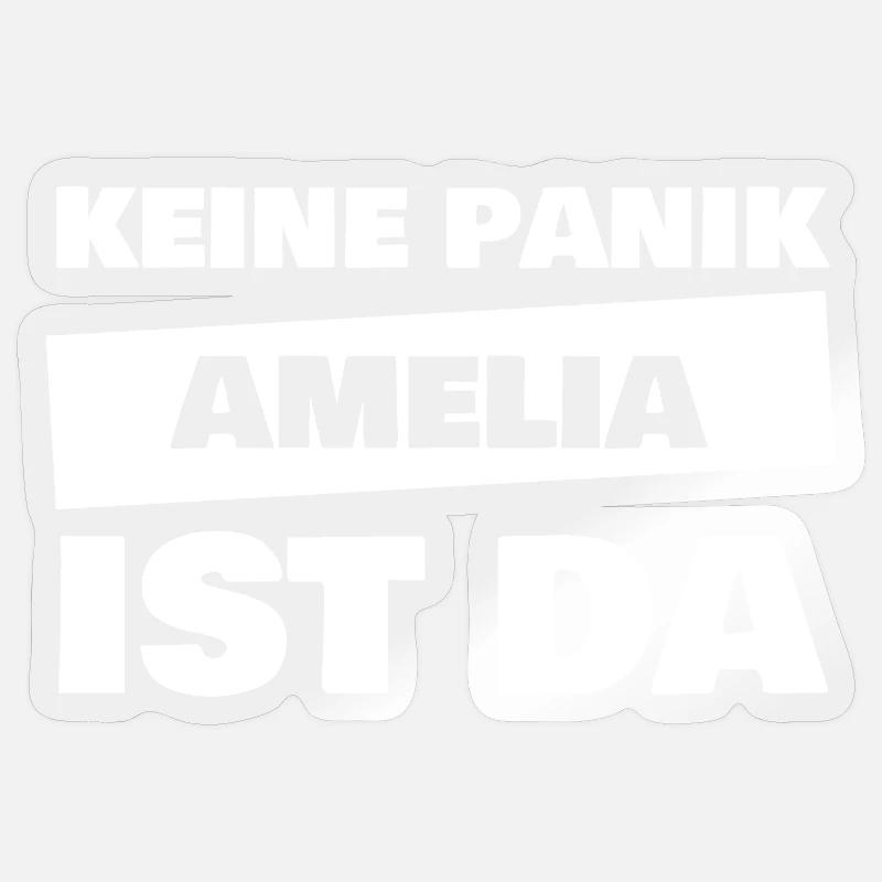 Amelia comme prénom - Sticker taille S (10 x 10 cm) - brillant transparent