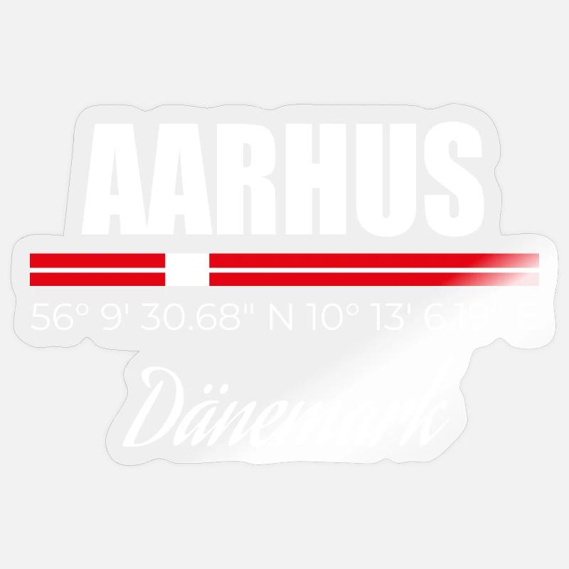 Aarhus - Sticker taille S (10 x 10 cm) - brillant transparent
