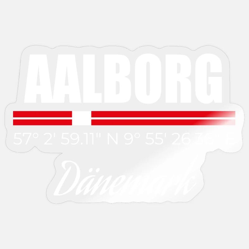 Aalborg - Sticker size S (10 x 10 cm) - transparent glossy