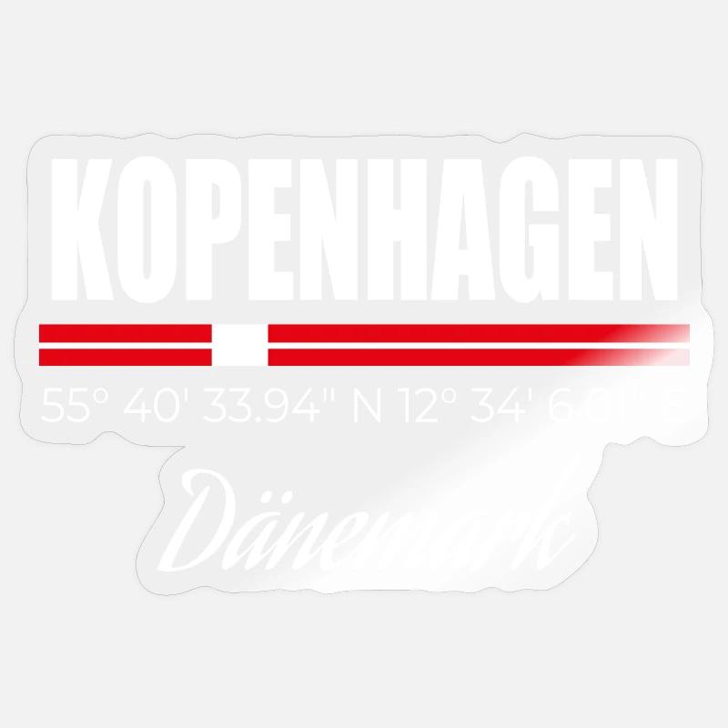 Copenhague - Sticker taille S (10 x 10 cm) - brillant transparent