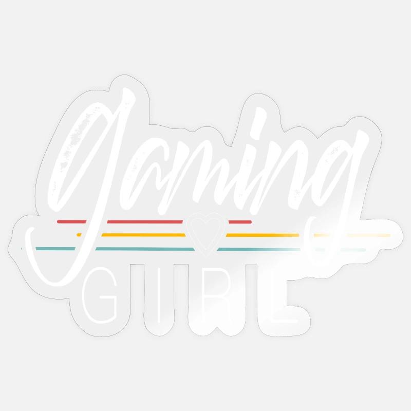 Fille de jeu - Sticker taille S (10 x 10 cm) - brillant transparent