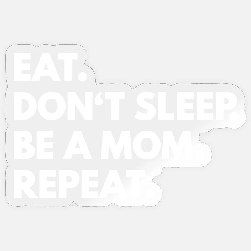 Mutter Schlafmangel - Sticker Größe S (10 x 10 cm) - Transparent glänzend
