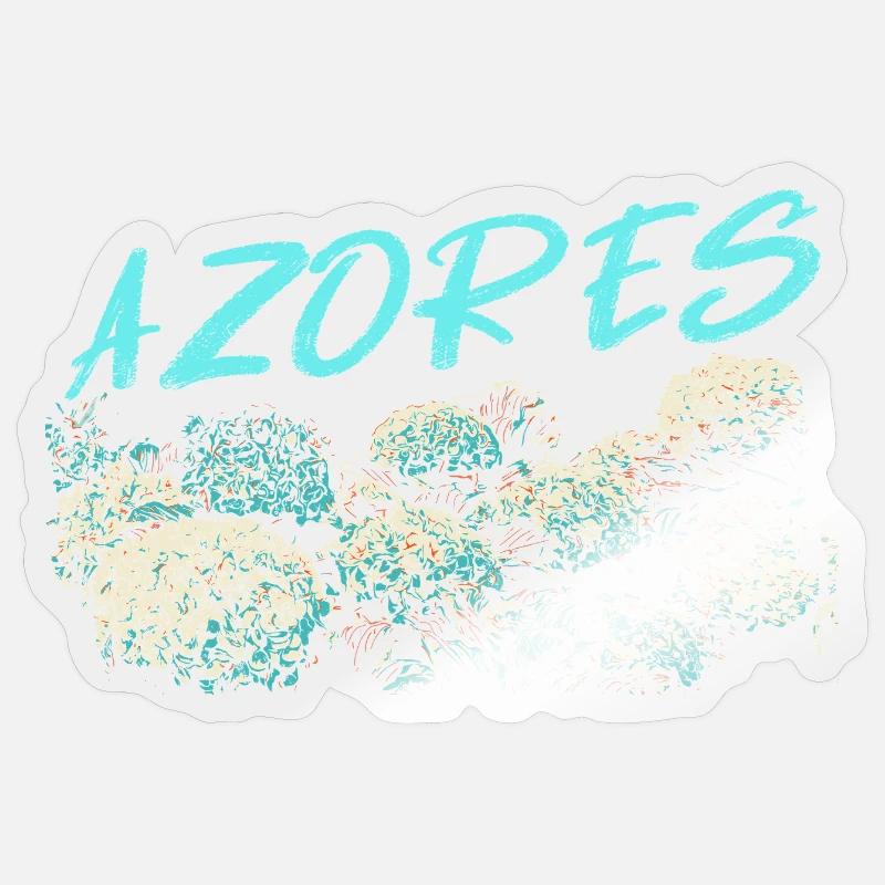 Azores Hydrangea, Blue Hydrangeas - Sticker size S (10 x 10 cm) - transparent glossy