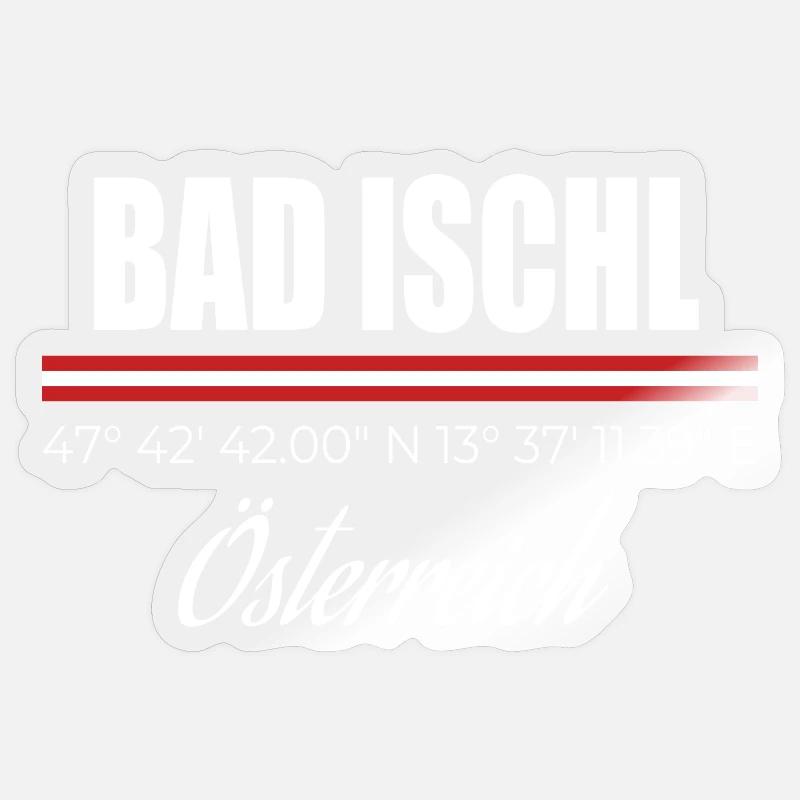 Bad Ischl - Sticker taille S (10 x 10 cm) - brillant transparent