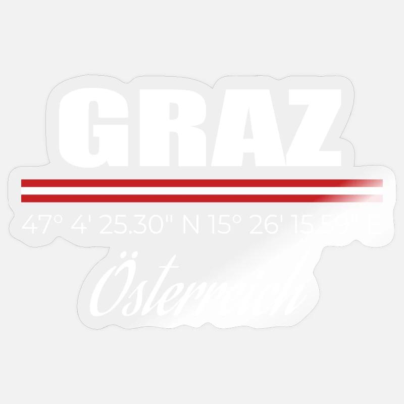 Graz - Sticker taille S (10 x 10 cm) - brillant transparent