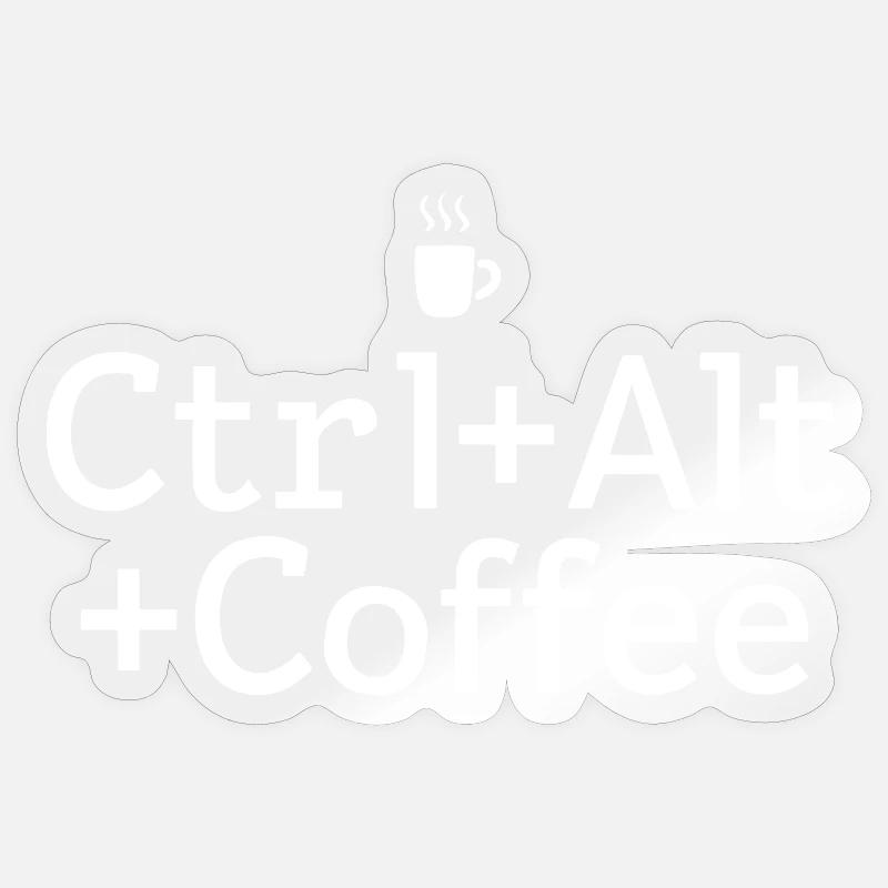 Kaffee-Pause Ctrl-Alt-Coffee - Sticker size S (10 x 10 cm) - transparent glossy