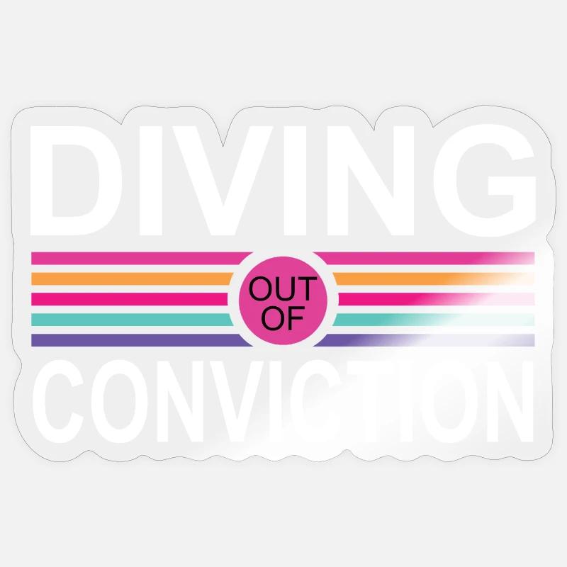 Conviction de plongée - Sticker taille S (10 x 10 cm) - brillant transparent