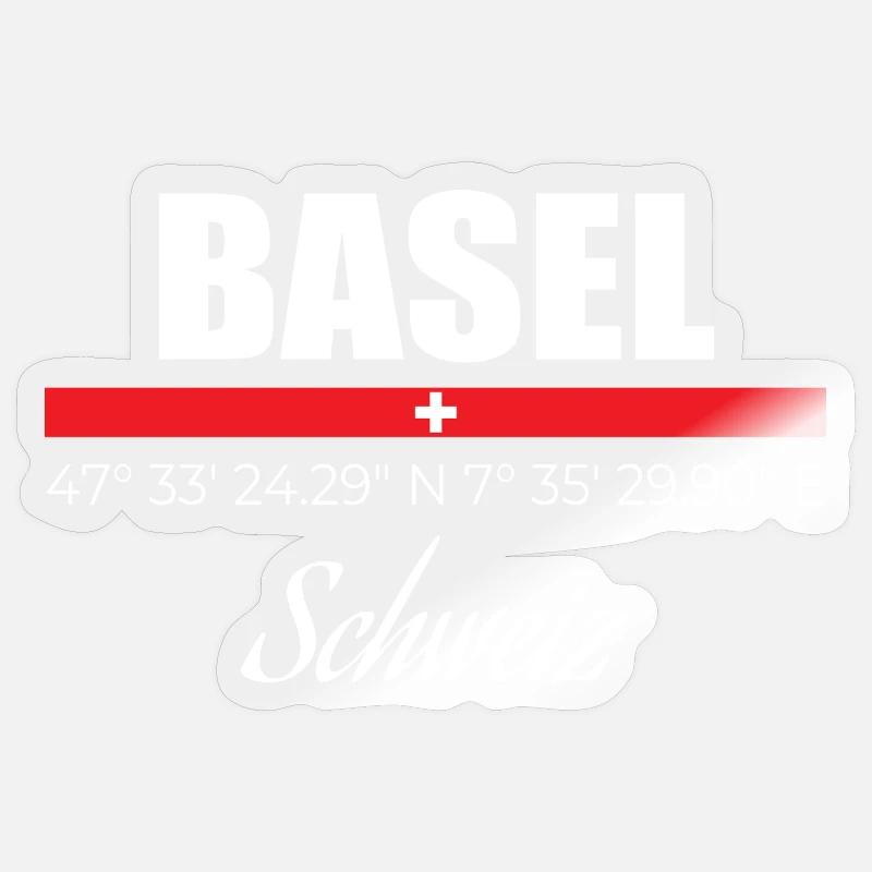Bâle - Sticker taille S (10 x 10 cm) - brillant transparent