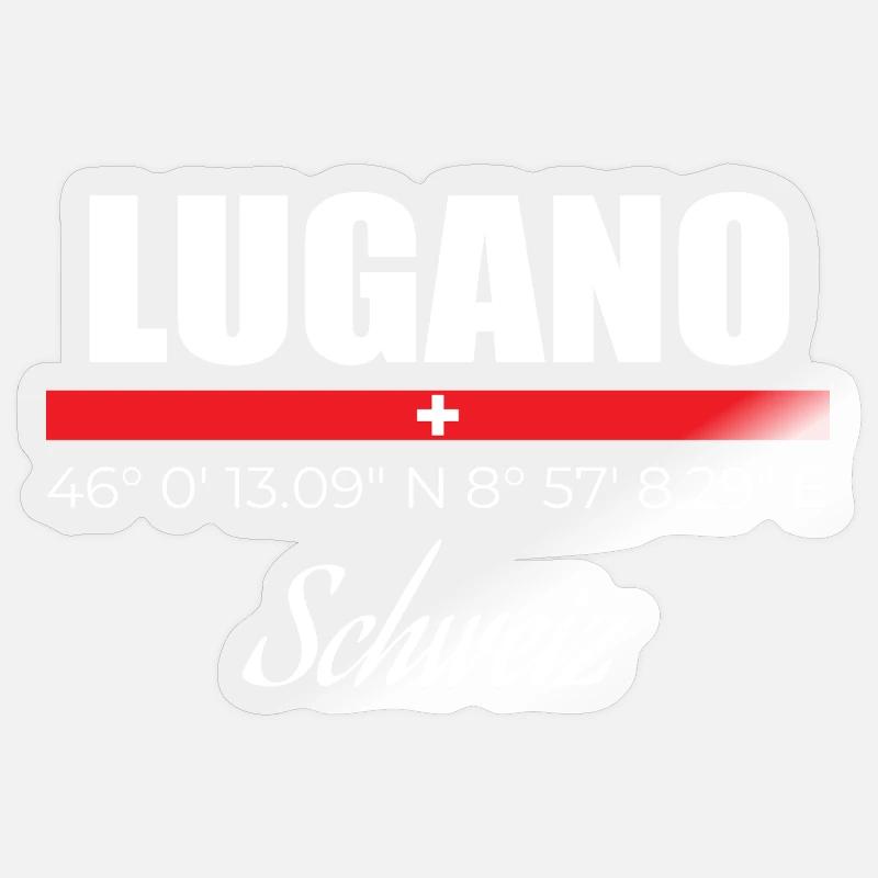 Lugano - Sticker size S (10 x 10 cm) - transparent glossy