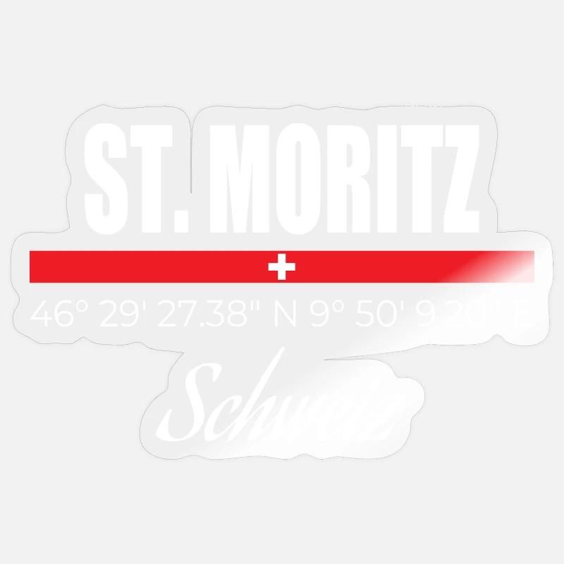St. Moritz - Sticker size S (10 x 10 cm) - transparent glossy