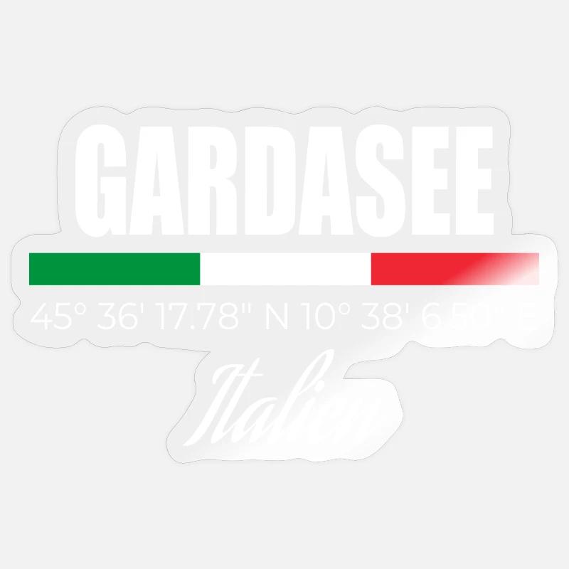 Gardasee - Sticker Größe S (10 x 10 cm) - Transparent glänzend