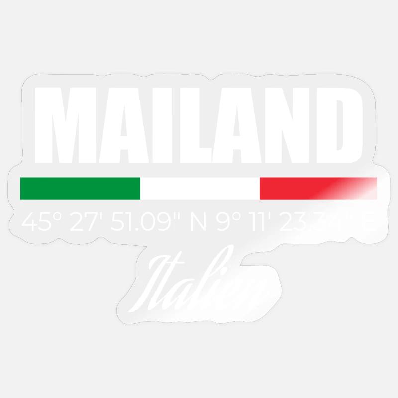 Mailand - Sticker Größe S (10 x 10 cm) - Transparent glänzend