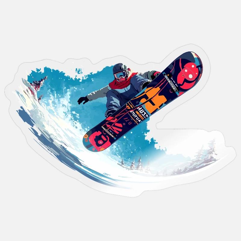 snowboard - Sticker size S (10 x 10 cm) - transparent glossy