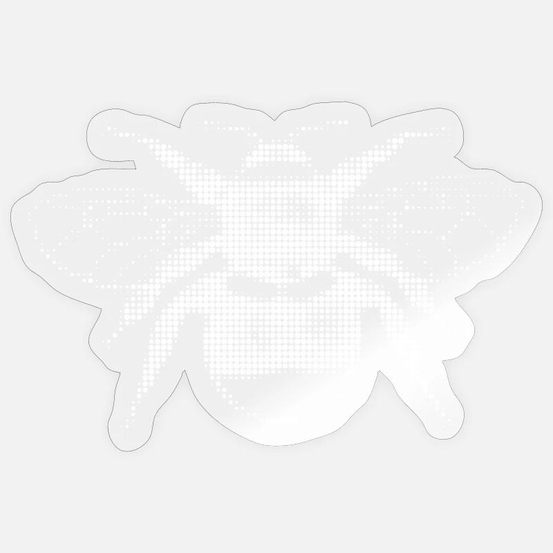 Bee in pixel optics - Sticker size S (10 x 10 cm) - transparent glossy