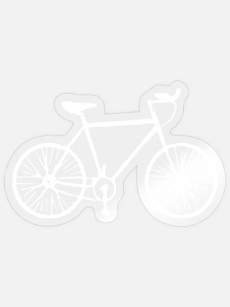 Fahhrad weiß Geschenk Radfahrer - Sticker Größe S (10 x 10 cm) - Transparent glänzend