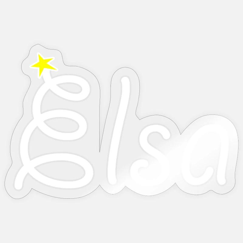 Elsa - Sticker Größe S (10 x 10 cm) - Transparent glänzend