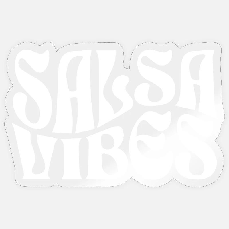 Salsa Vibes Retro Typography Sticker size S (10 x 10 cm)