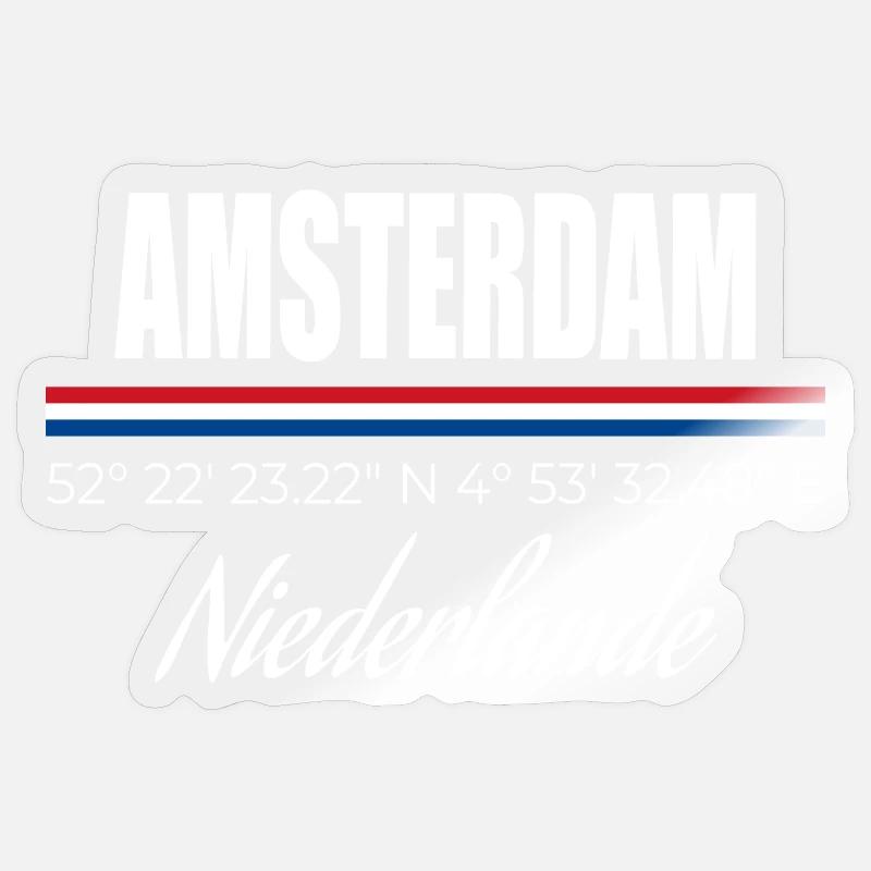 Amsterdam - Sticker taille S (10 x 10 cm) - brillant transparent