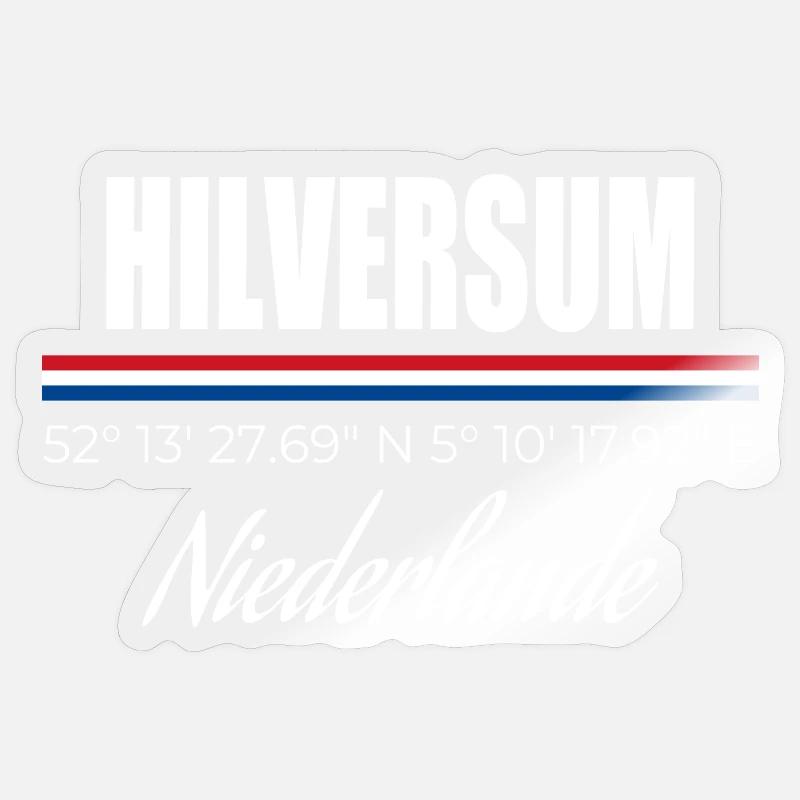 Hilversum - Sticker taille S (10 x 10 cm) - brillant transparent
