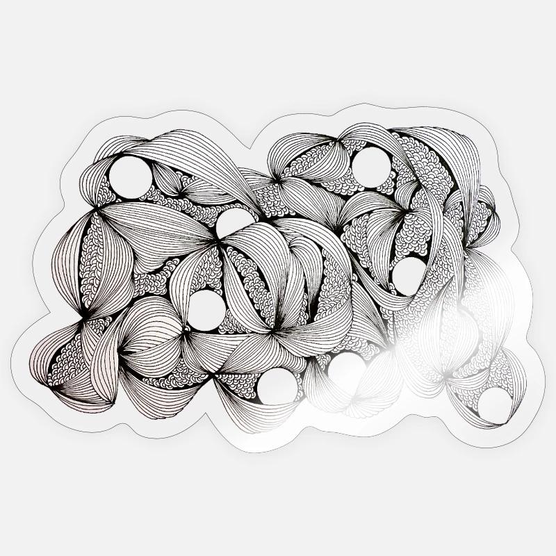 Lined Leaf Weave Pattern - Sticker size S (10 x 10 cm) - transparent glossy