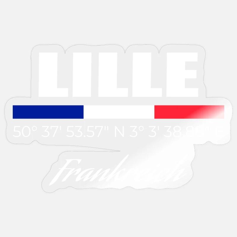 Lille - Sticker taille S (10 x 10 cm) - brillant transparent