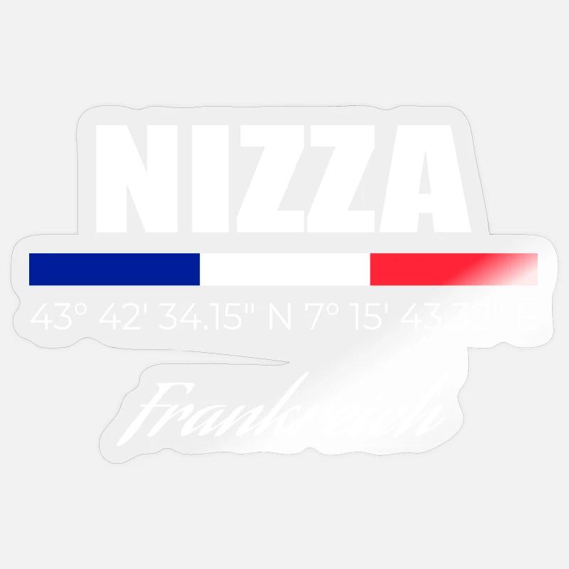Nizza - Sticker Größe S (10 x 10 cm) - Transparent glänzend