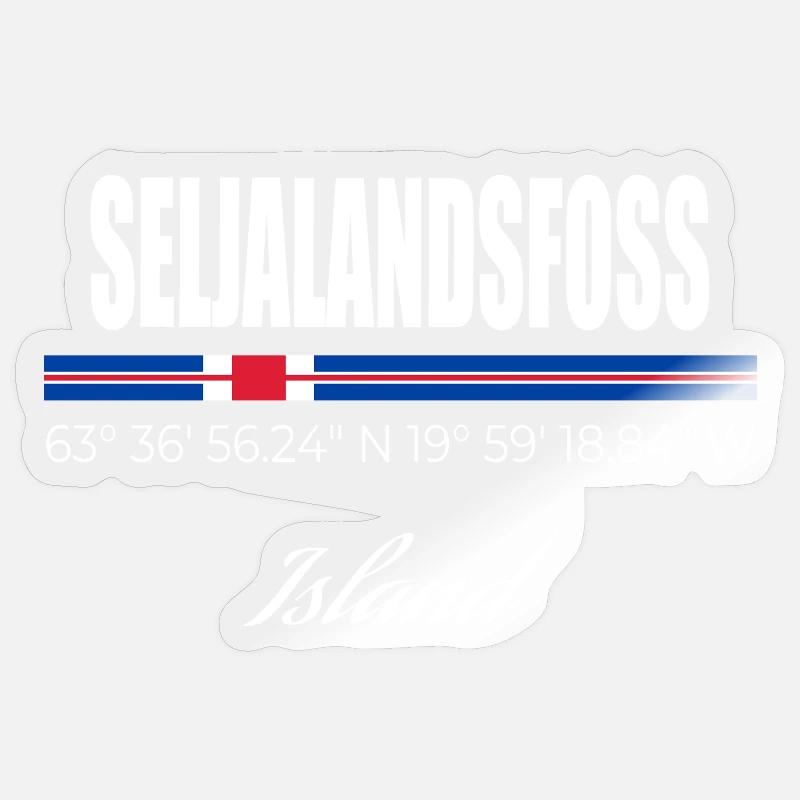 Seljalandsfoss - Sticker taille S (10 x 10 cm) - brillant transparent