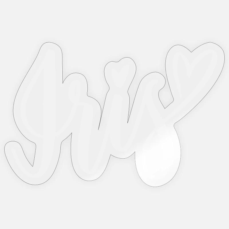 Iris Herz Schriftzug Sticker Größe S (10 x 10 cm)