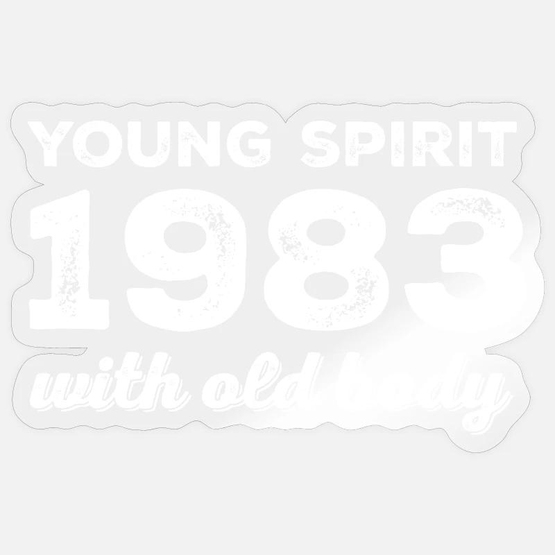 Millésime 1983 - Sticker taille S (10 x 10 cm) - brillant transparent