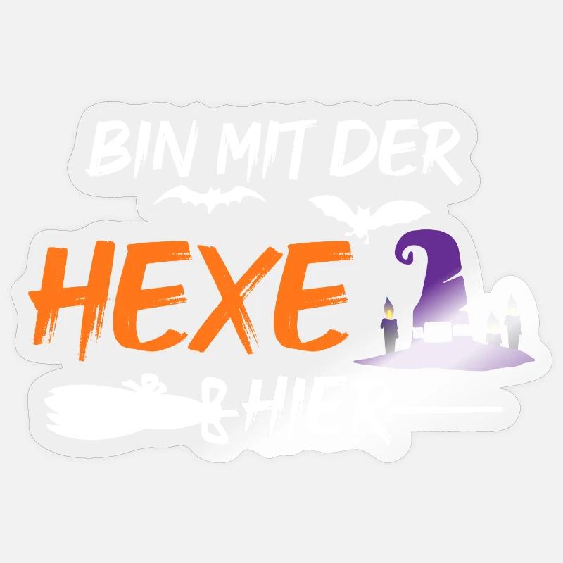 Sorcière d’Halloween - Sticker taille S (10 x 10 cm) - brillant transparent