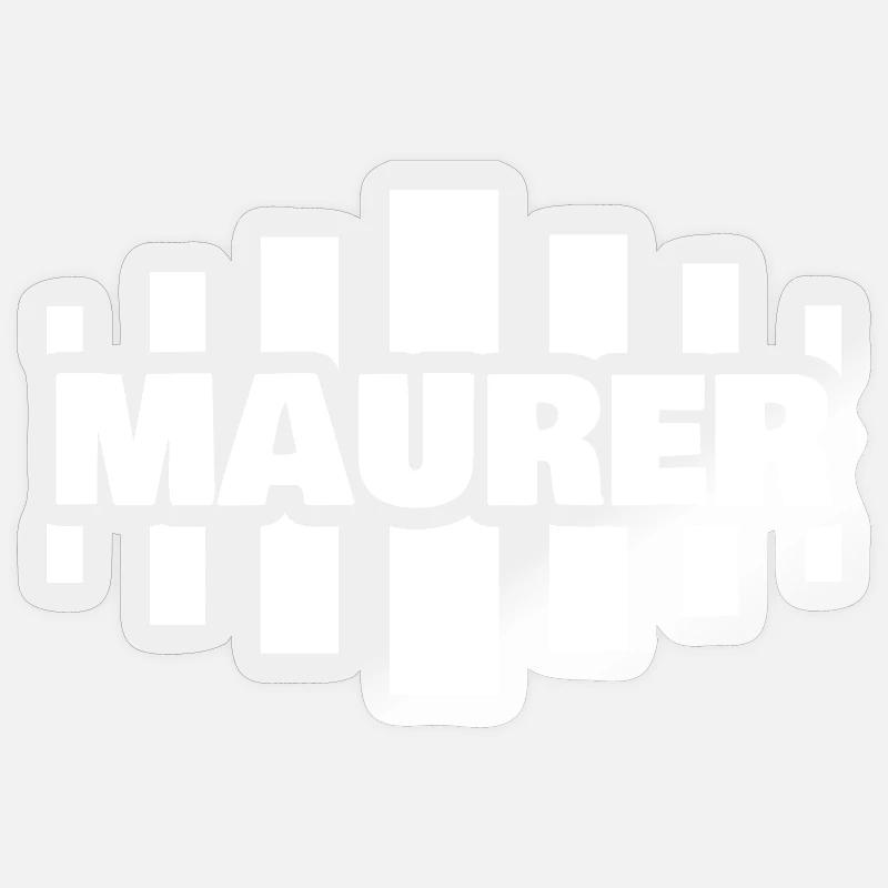 Métier de maçon - Sticker taille S (10 x 10 cm) - brillant transparent