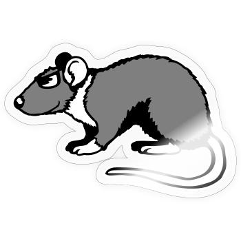 Cool Rat Sunglasses Side Funny Rodent - Sticker size S (10 x 10 cm) - transparent glossy - Front