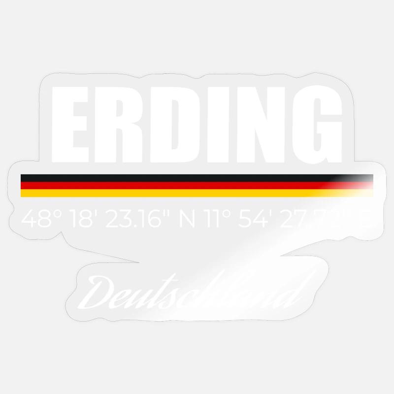 Erding - Sticker Größe S (10 x 10 cm) - Transparent glänzend