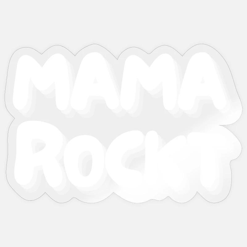Mama rockt - Sticker Größe S (10 x 10 cm) - Transparent glänzend
