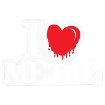I Heart Metal Red Dripping Melting Heart Art - Sticker Größe S (10 x 10 cm) - Transparent glänzend - Vorne