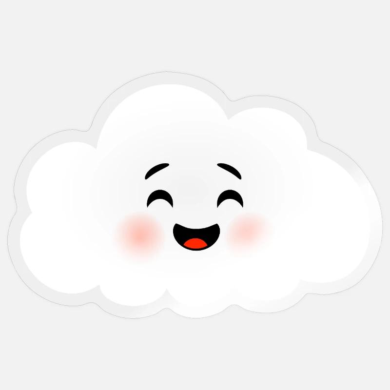 Happy Cloud - Sticker taille S (10 x 10 cm) - brillant transparent