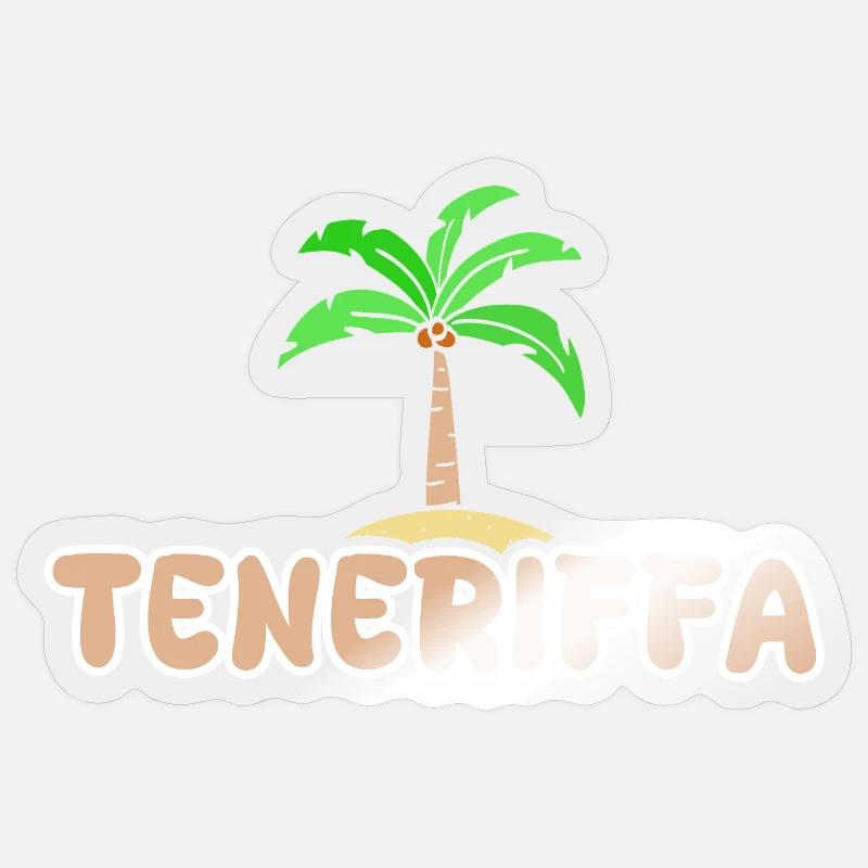 Vacances à Tenerife - Sticker taille S (10 x 10 cm) - brillant transparent
