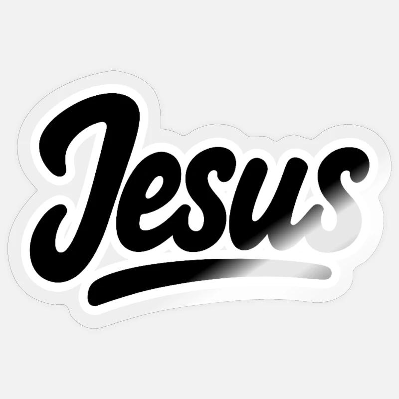 Jésus - Sticker taille S (10 x 10 cm) - brillant transparent