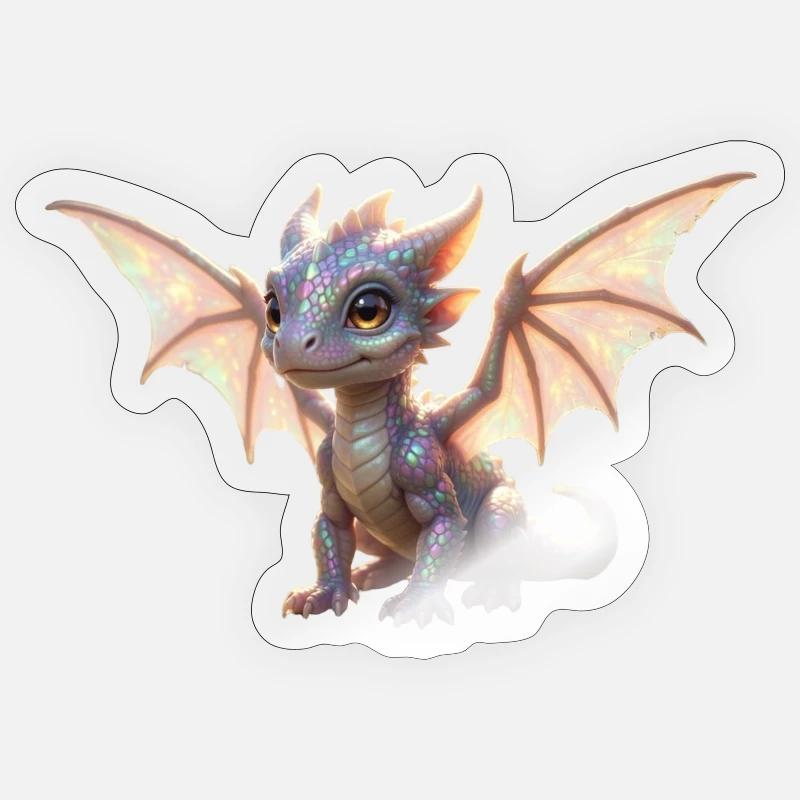 Iris Dragon: Iridescent Winged Dragon Sticker size S (10 x 10 cm)