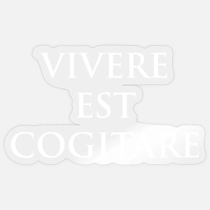 Vivere Est Cogitare Tee - Sticker size S (10 x 10 cm) - transparent glossy