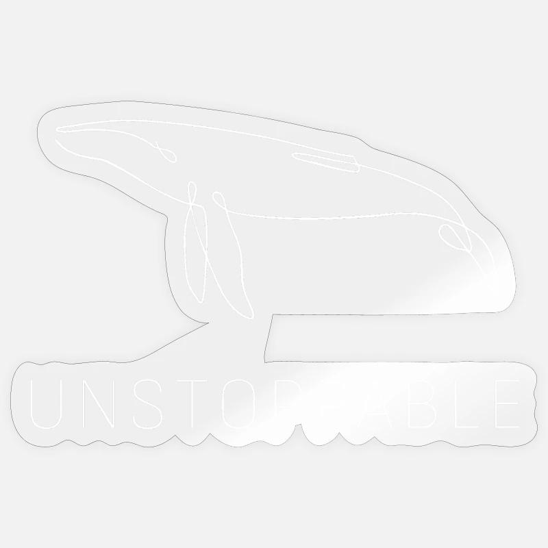 Wal Unstoppable - Sticker Größe S (10 x 10 cm) - Transparent glänzend