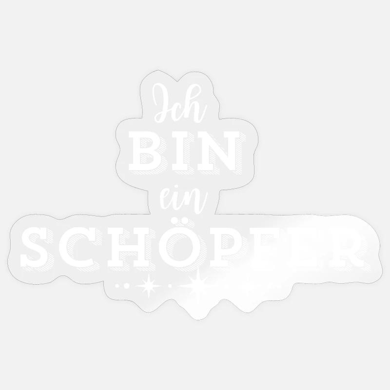 SCHÖPFERKRAFT – Deine Statement Mode - Sticker Größe S (10 x 10 cm) - Transparent glänzend