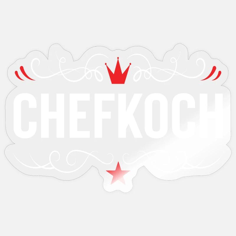 Chefkoch Kochen - Sticker Größe S (10 x 10 cm) - Transparent glänzend