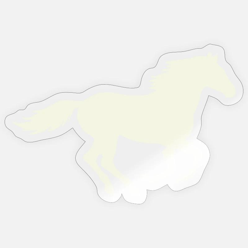 Silhouette de l’étalon sauteur - Sticker taille S (10 x 10 cm) - brillant transparent
