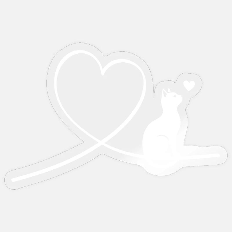Chat - Sticker taille S (10 x 10 cm) - brillant transparent